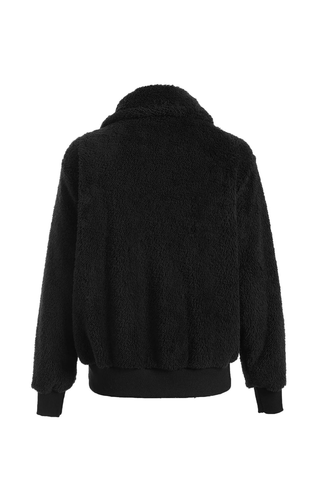 Women Thick Teddy Bear Pocket Fleece Jacket Winter Elegant Warm Coat Zip Up Outwear Overcoat Soft Fur Jacket Female Plush Coat