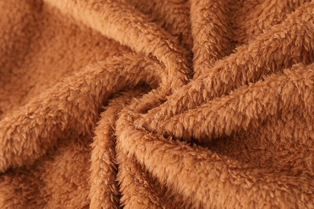 Women Thick Teddy Bear Pocket Fleece Jacket Winter Elegant Warm Coat Zip Up Outwear Overcoat Soft Fur Jacket Female Plush Coat