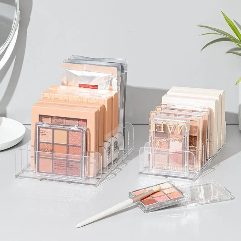 Makeup Organizer for Eyeshadow Palette Clear Acrylic Cosmetic Storage Box Desktop Multi-Grid Holder