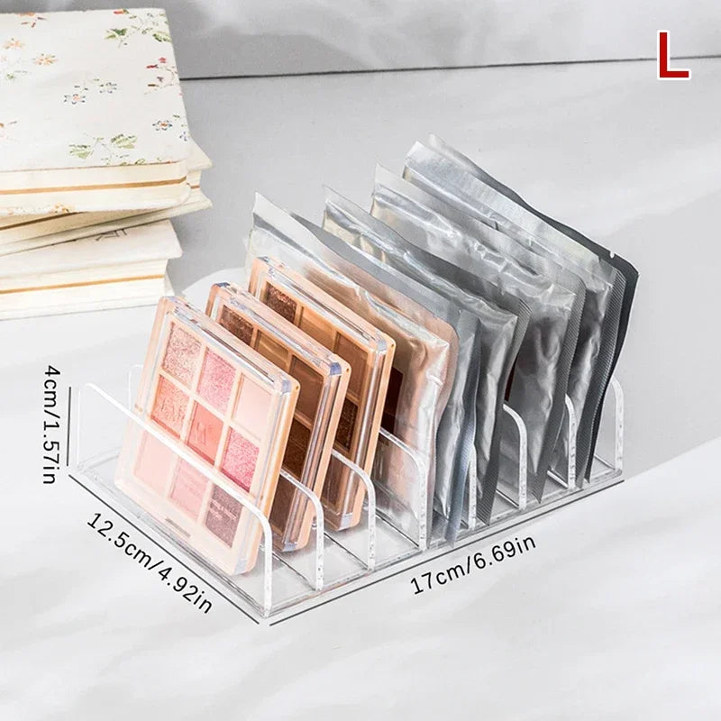 Makeup Organizer for Eyeshadow Palette Clear Acrylic Cosmetic Storage Box Desktop Multi-Grid Holder
