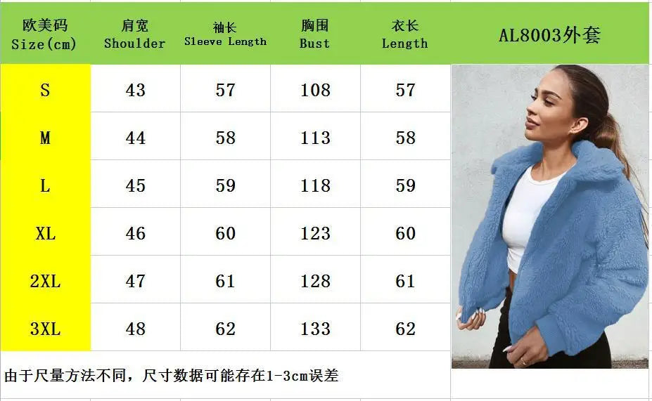 Women Thick Teddy Bear Pocket Fleece Jacket Winter Elegant Warm Coat Zip Up Outwear Overcoat Soft Fur Jacket Female Plush Coat