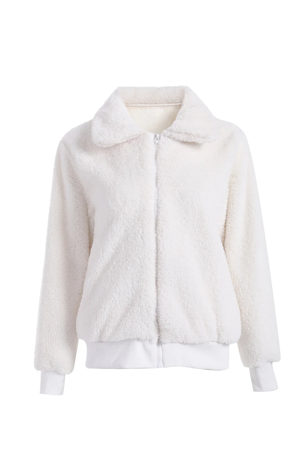 Women Thick Teddy Bear Pocket Fleece Jacket Winter Elegant Warm Coat Zip Up Outwear Overcoat Soft Fur Jacket Female Plush Coat