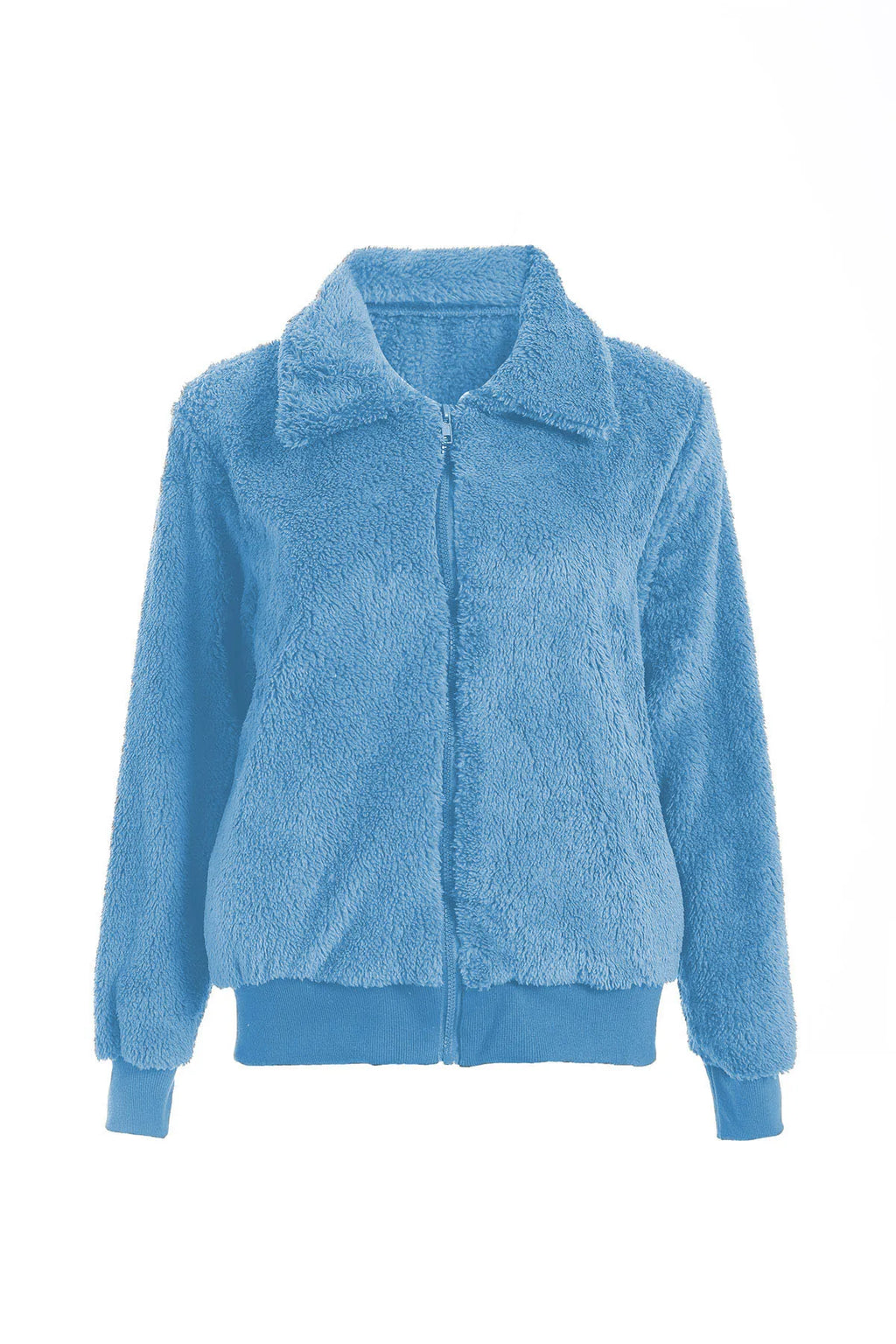 Women Thick Teddy Bear Pocket Fleece Jacket Winter Elegant Warm Coat Zip Up Outwear Overcoat Soft Fur Jacket Female Plush Coat