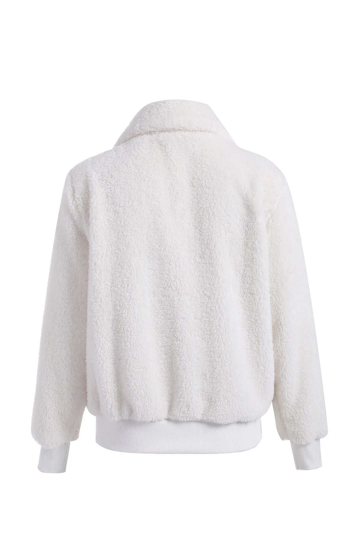 Women Thick Teddy Bear Pocket Fleece Jacket Winter Elegant Warm Coat Zip Up Outwear Overcoat Soft Fur Jacket Female Plush Coat