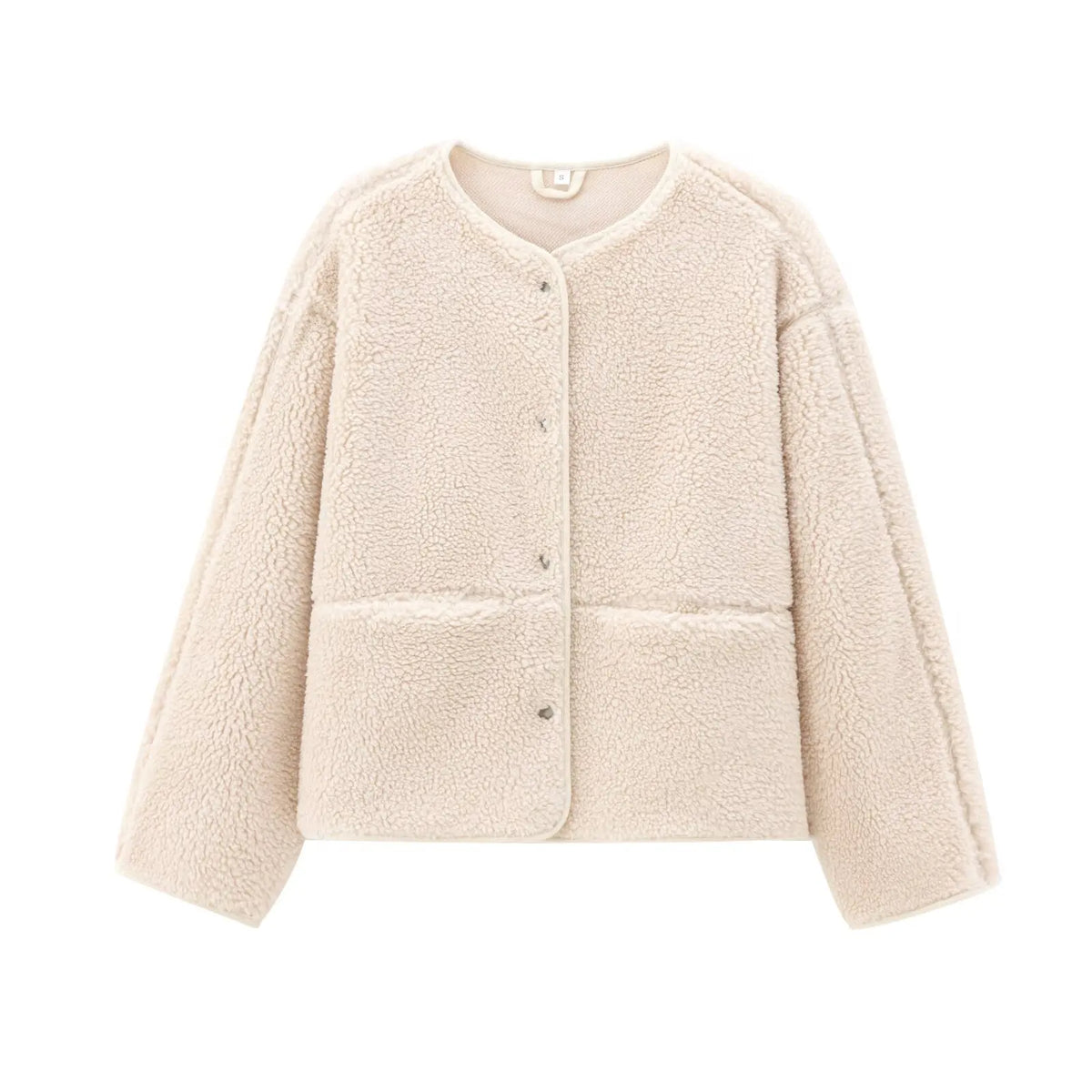 YENKYE New Women Soft Solid Teddy Jacket  Long Sleeve O Neck With Pockets Autumn Winter Outerwear Casual Lady Coat