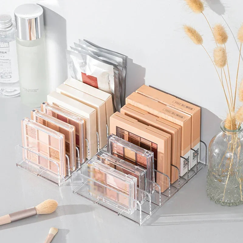 Makeup Organizer for Eyeshadow Palette Clear Acrylic Cosmetic Storage Box Desktop Multi-Grid Holder