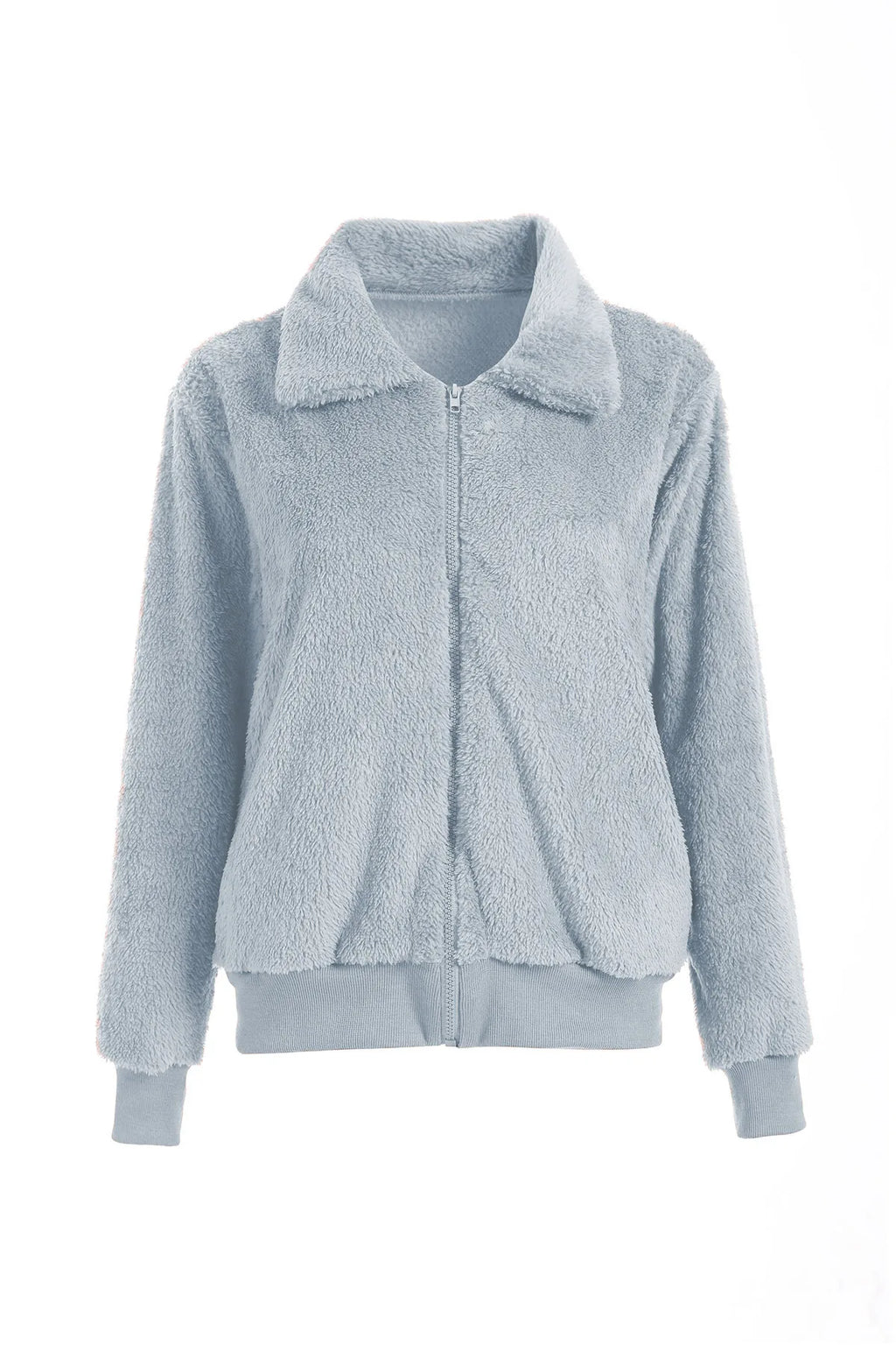 Women Thick Teddy Bear Pocket Fleece Jacket Winter Elegant Warm Coat Zip Up Outwear Overcoat Soft Fur Jacket Female Plush Coat