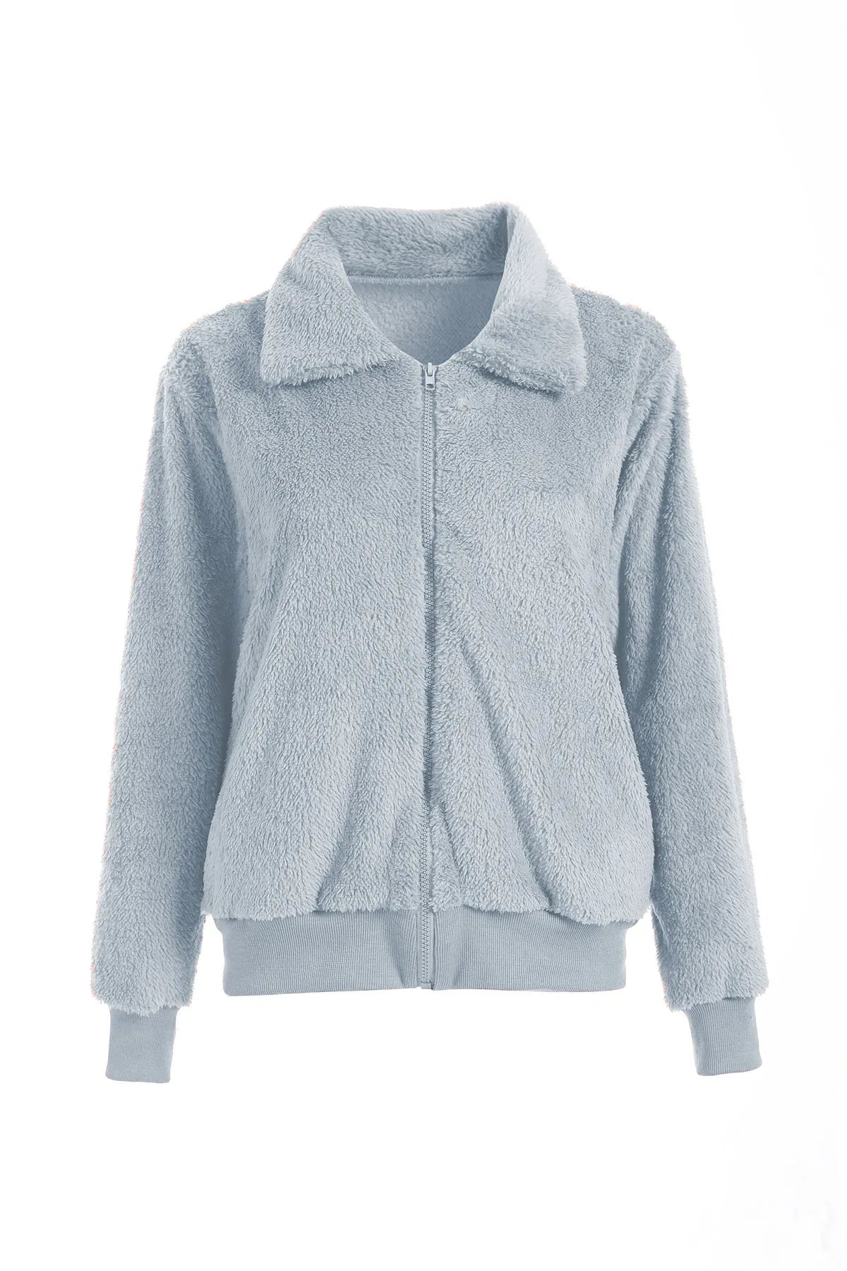 Women Thick Teddy Bear Pocket Fleece Jacket Winter Elegant Warm Coat Zip Up Outwear Overcoat Soft Fur Jacket Female Plush Coat