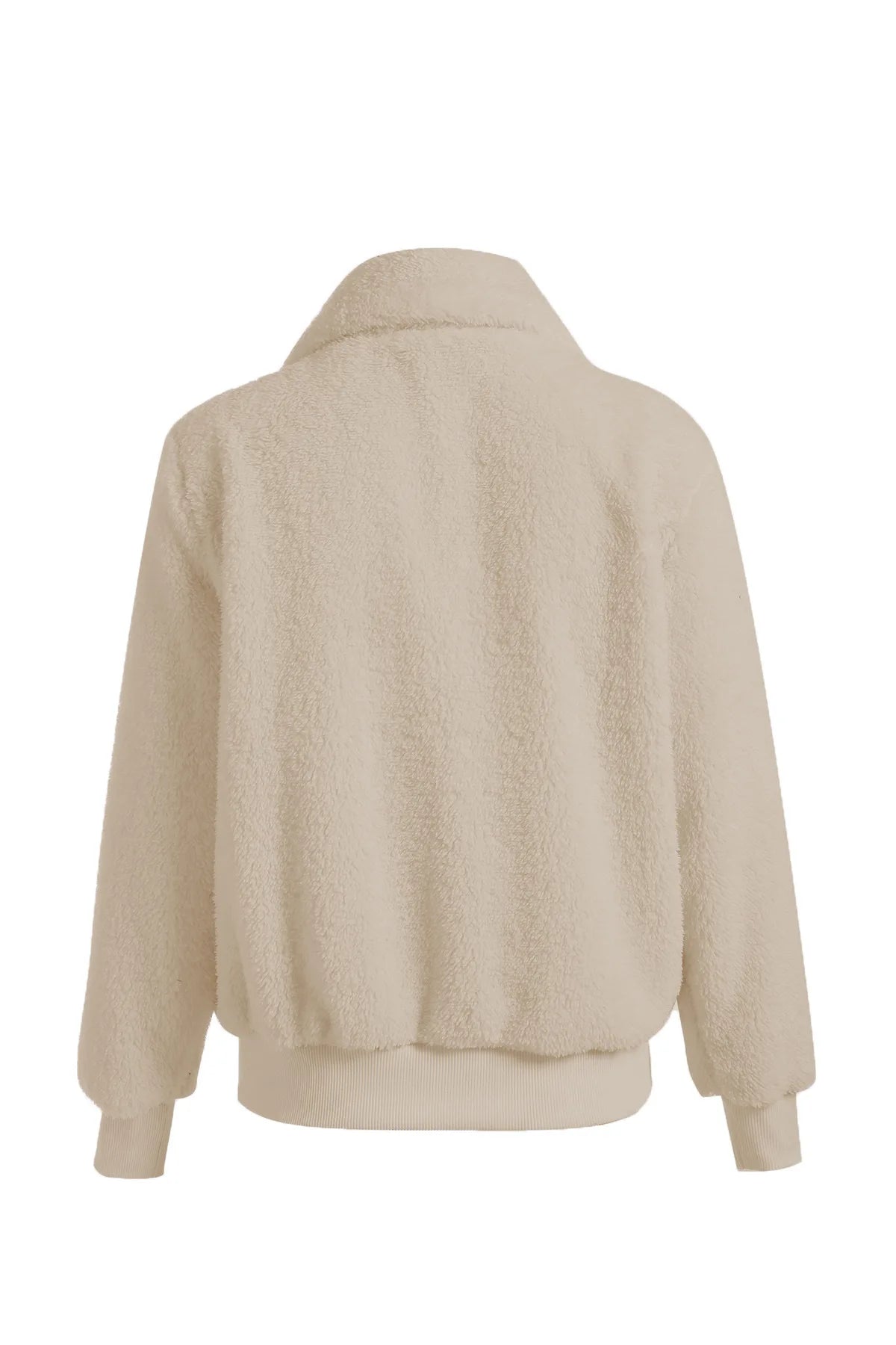 Women Thick Teddy Bear Pocket Fleece Jacket Winter Elegant Warm Coat Zip Up Outwear Overcoat Soft Fur Jacket Female Plush Coat