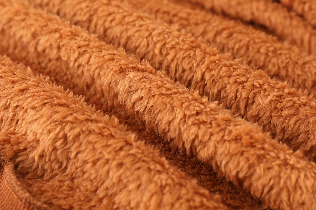 Women Thick Teddy Bear Pocket Fleece Jacket Winter Elegant Warm Coat Zip Up Outwear Overcoat Soft Fur Jacket Female Plush Coat