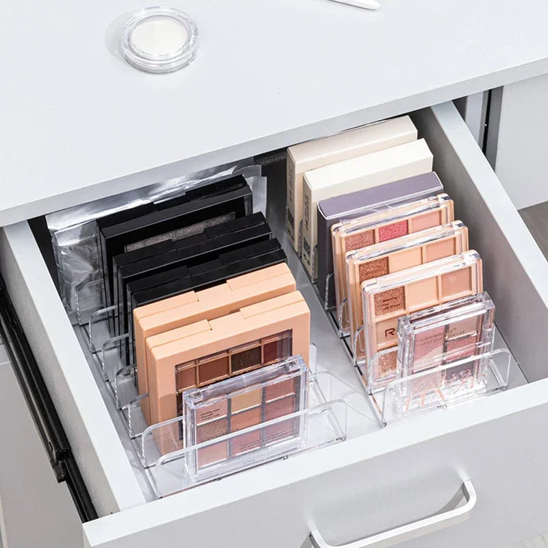 Makeup Organizer for Eyeshadow Palette Clear Acrylic Cosmetic Storage Box Desktop Multi-Grid Holder