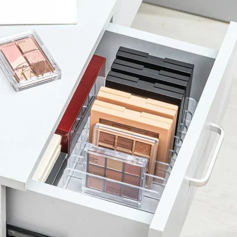 Makeup Organizer for Eyeshadow Palette Clear Acrylic Cosmetic Storage Box Desktop Multi-Grid Holder